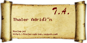Thaler Adrián névjegykártya